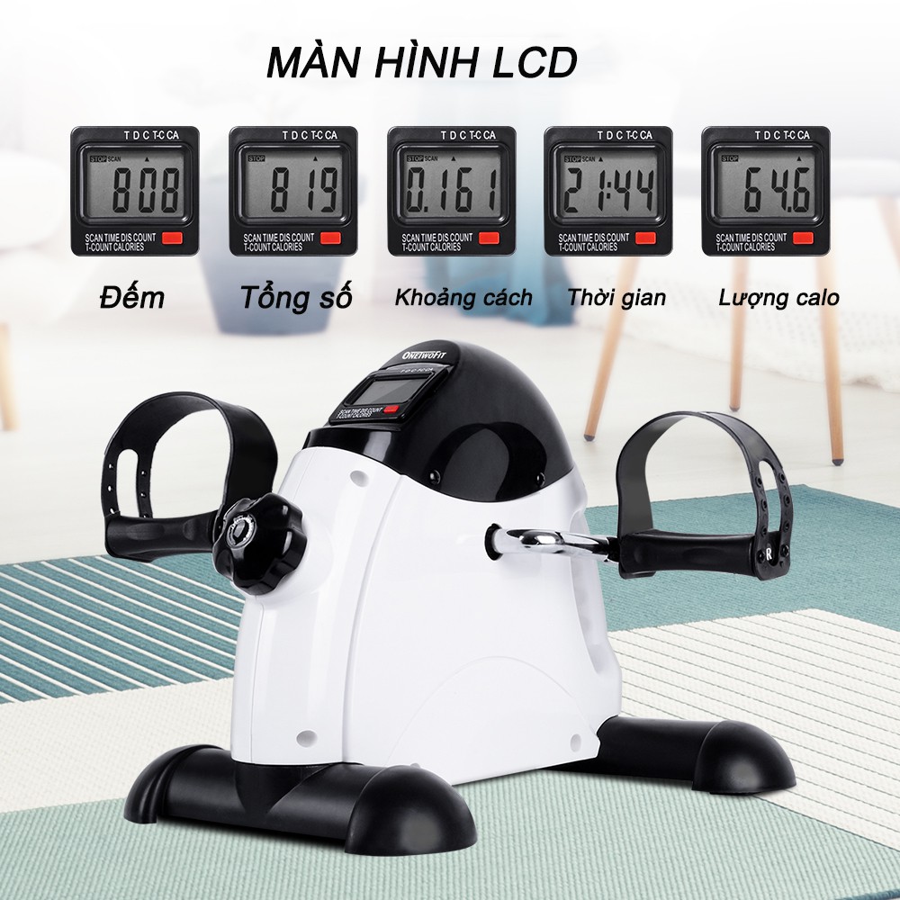 OneTwoFit Xe Đạp Tập Thể Dục Mini Di Động Thể Dục Trị Liệu Giảm Cân, Giảm Bụng, Tăng Cơ OT154