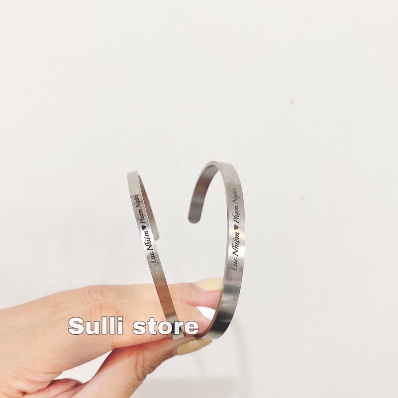 Vòng CUFF trơn khắc 2 mặt theo yêu cầu Sulli store (giá 1 chiếc)