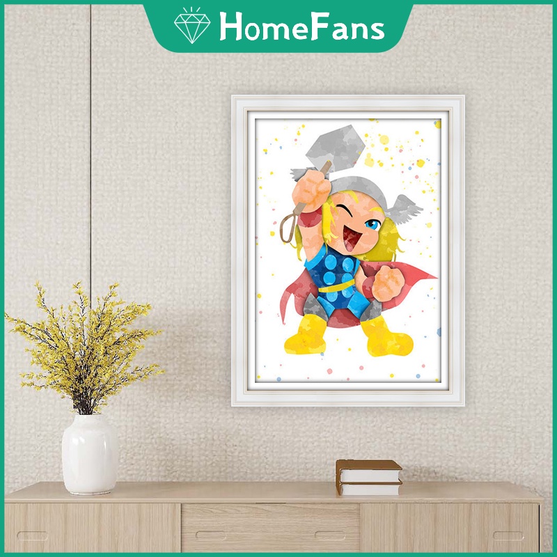 Tranh Đính Đá 30x40cm Kèm Phụ Kiện Tự Làm Hình Siêu Anh Hùng Xinh Xắn