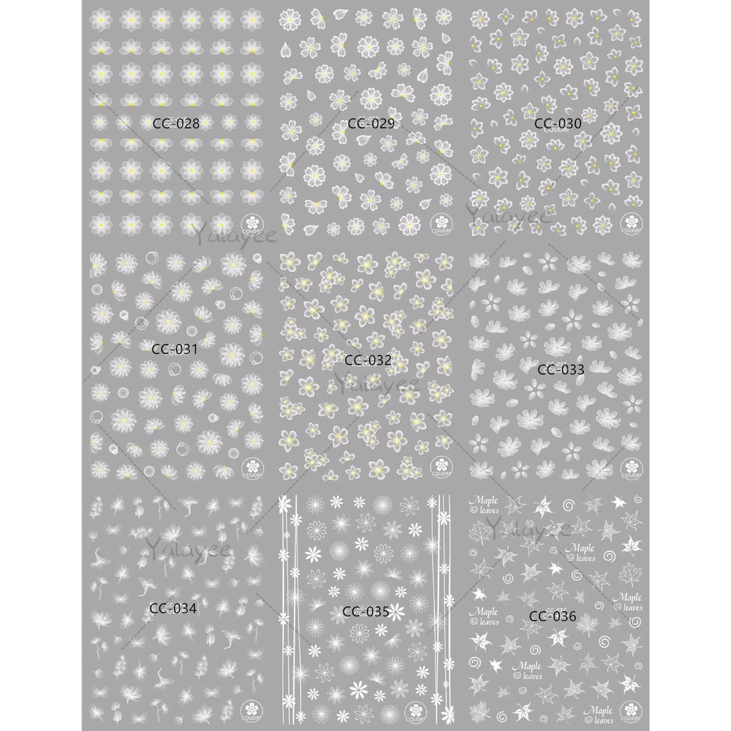 ❤️❤️Miếng Dán Móng Tay Phối Ren Trắng Ba Chiều Phong Cách Nhật Bản Mới