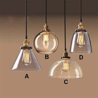 Đèn thả bàn ăn, quán ăn, quầy bar thủy tinh THCN11 ( Kèm Bóng led Edison 4w)