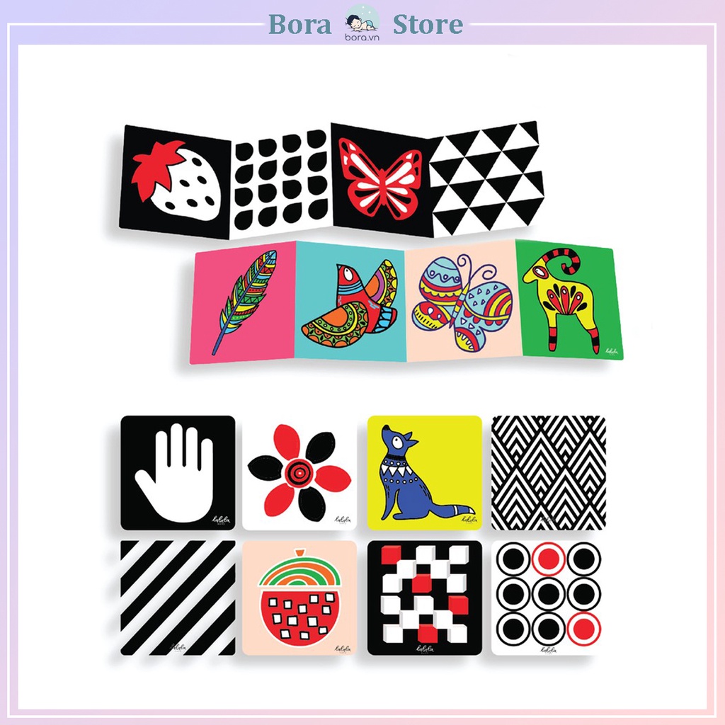 Bộ Thẻ Gấp Kích Thích Thị Giác Cho Trẻ Sơ Sinh Phát Triển Toàn Diện Dạng Đứng Zig Zac Và Flashcards