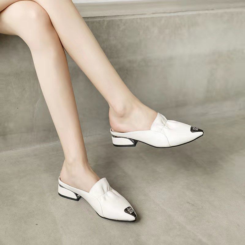 giày gótgiày nữ đế bằng∏Dép da mềm chính hãng Xianni, đi mùa hè thời trang mới xỏ ngón nữ của người nổi tiếng