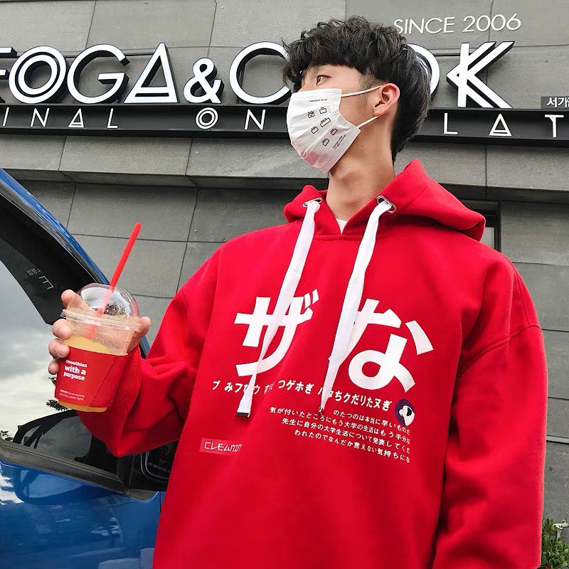 Áo hoodie nỉ unisex form rộng WIND In Chữ Hàn nam nữ phong cách ulzzang Wind | BigBuy360 - bigbuy360.vn