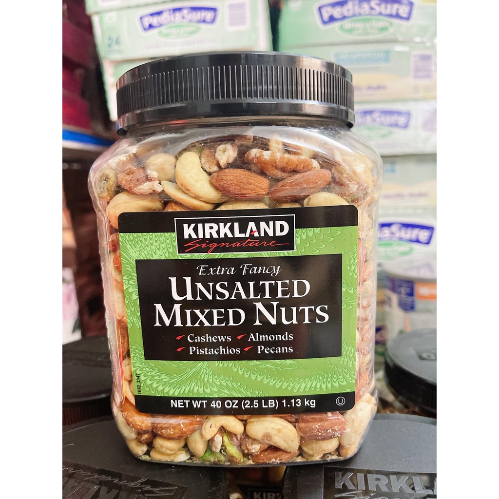 Hạt hỗn hợp Unsalted Mixed Nuts Kirkland 1.13kg