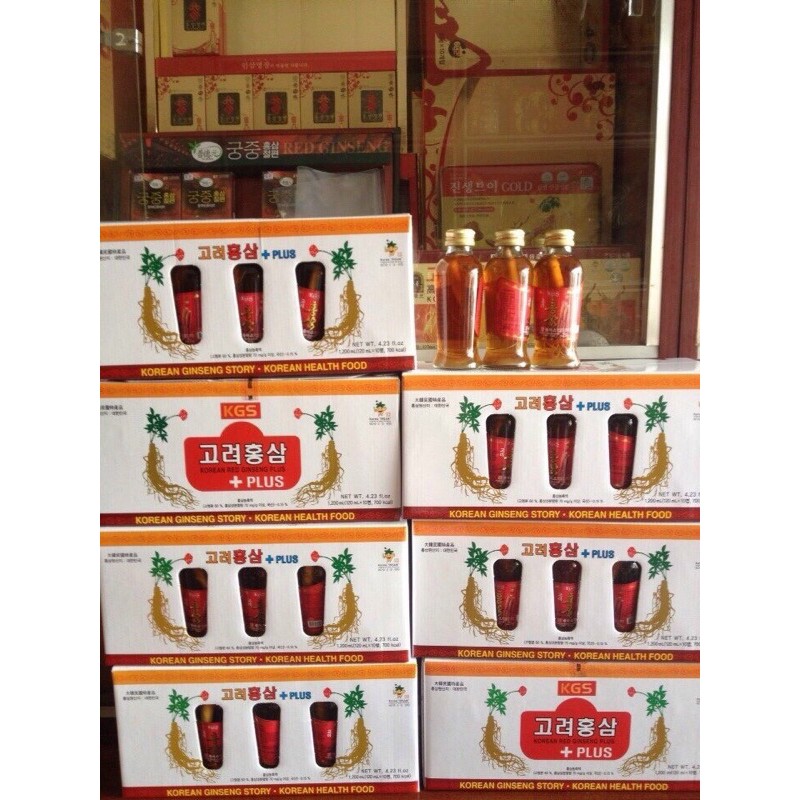 Nước Hồng sâm có củ KGS Hàn Quốc 120ml x10 chai, nước Hồng sâm Plus, nước Hồng sâm củ tươi, PP Sâm Yến 3A | BigBuy360 - bigbuy360.vn