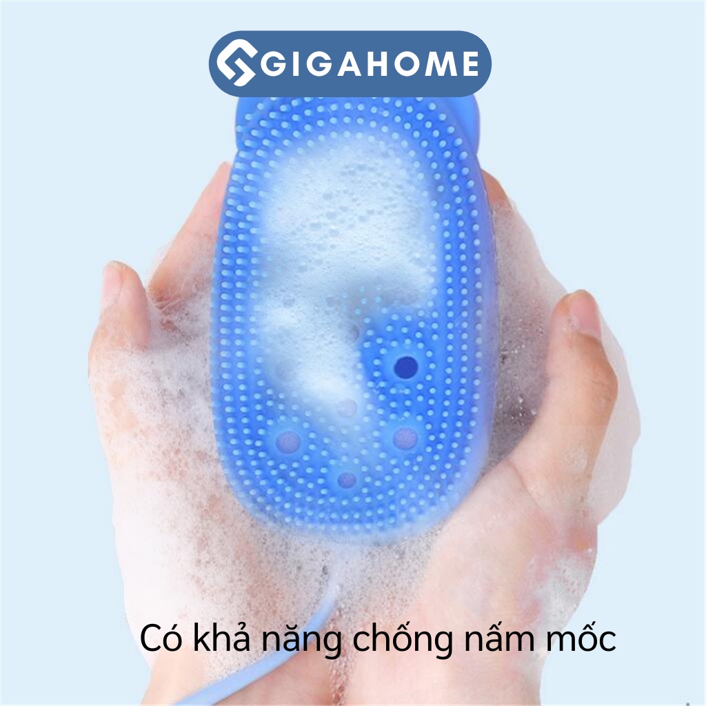 Bông Tắm Silicone Tạo Bọt Massage, Tẩy Da Chết 2 Mặt Hình Chuột GIGAHOME 9743