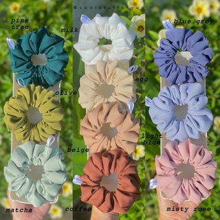 Buộc Tóc Scrunchies Màu Trơn Vải Dày Dặn Size Thường {Bảng Màu Trơn}