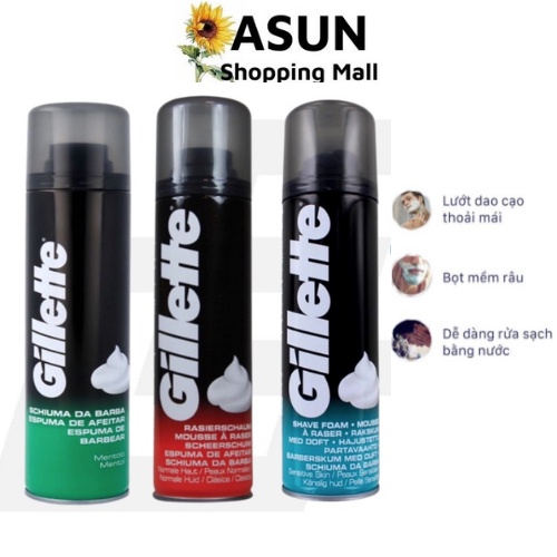 Bọt Cạo Râu Gillette Cạo Sạch Râu, Cho Da Mềm Mại Và An Toàn