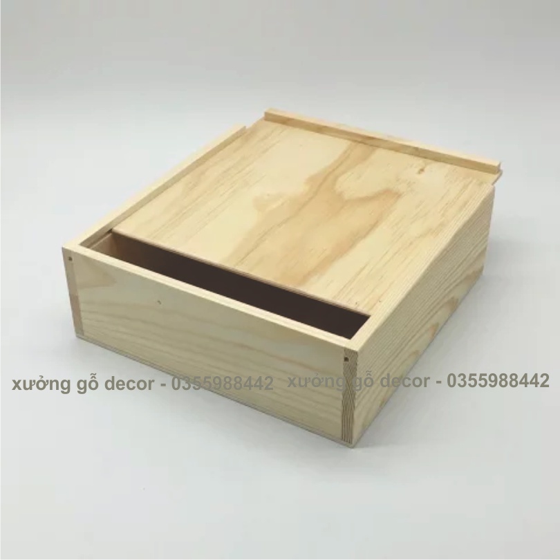 Hộp gỗ đựng quà, hộp đựng quà nắp trượt bằng gỗ đựng qùa tặng nắp trượt giá rẻ - Woody Box