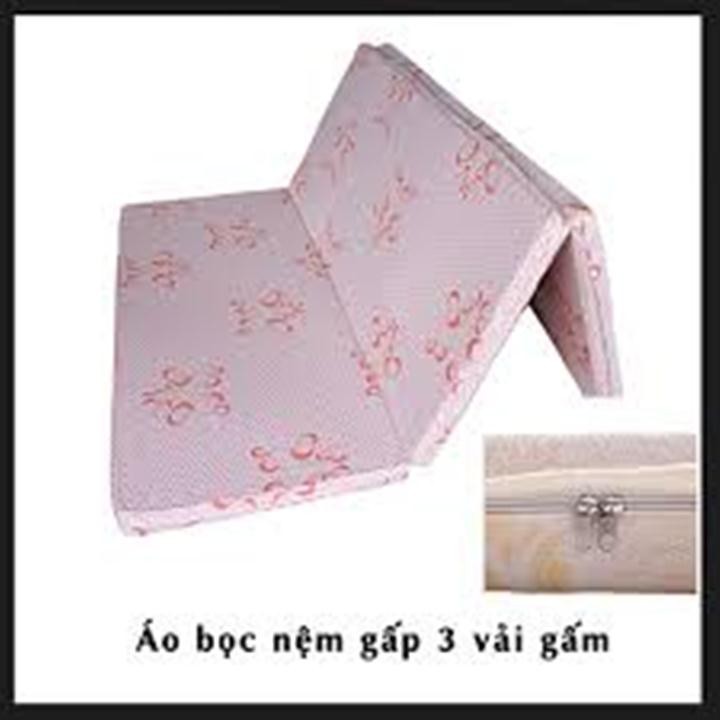 Vỏ / Áo Bọc Nệm Gấp 3 (Cao 5cm, 9cm, 15cm) Vải Gấm Valize Kate Cao Cấp Có Dây Kéo : Đủ Size - Giao Màu Ngẫu Nhiên