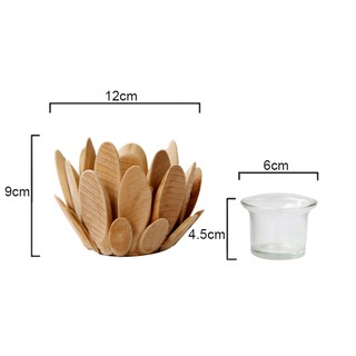 Đế Để Nến Hình Hoa Sen Bằng Gỗ