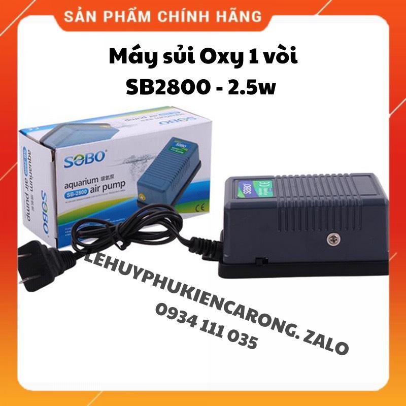 Máy Sủi Oxy Bể Cá SOBO SB-2800, SB-1102 1 vòi và SB-1106 2 vòi chạy siêu êm (chọn combo kèm phụ kiện dây+quả sủi)
