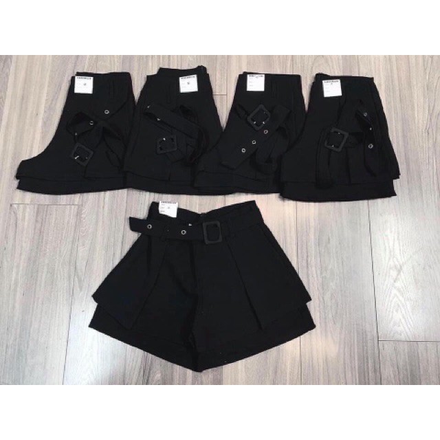 Quần short nữ kèm belt cực xinh quần sooc nữ giả váy chất tuyết mưa kèm đai thời trang Banamo Fashion 632