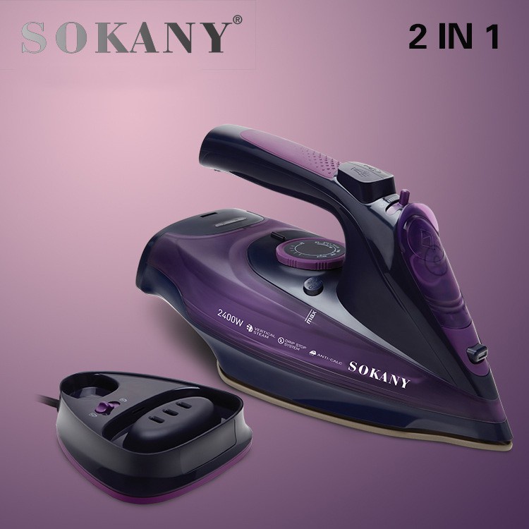 Bàn là Hơi Nước không dây SOKANY AJ-2085 (2400W) - Hàng chính hãng bảo hành 2 năm.