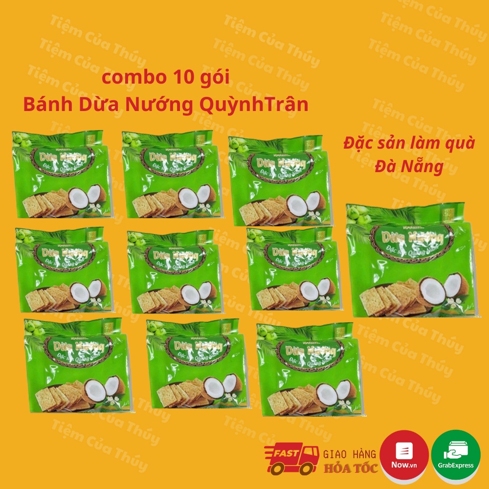 Bánh dừa nướng Quỳnh Trân 180gr/ gói [Combo 10 gói]