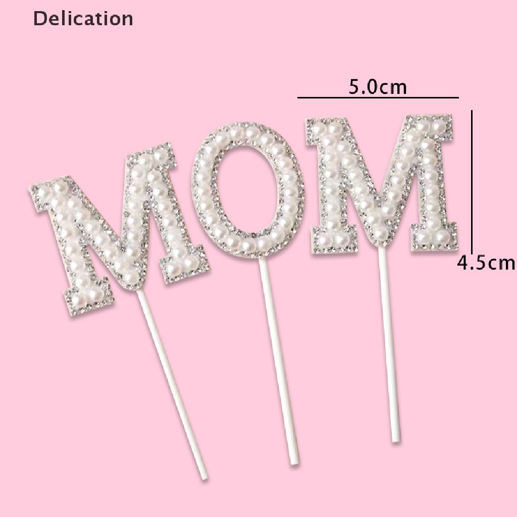 Que Cắm Trang Trí Bánh Kem Chữ Mom / Mom
