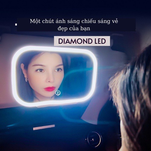 Gương Trang Điểm Trên Ô Tô Với Đèn LED 3 Chế Độ Ánh Sáng Gắn Chắn Nắng Xe Hơi {đa năng cao cấp}