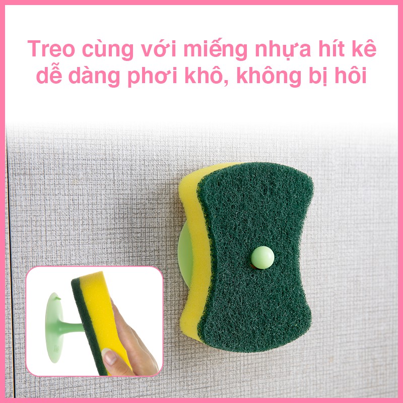 Miếng rửa chén đa năng 2 mặt dễ dàng móc treo MyJae, kháng khuẩn, 2 mặt , tấy sạch vết bẩn