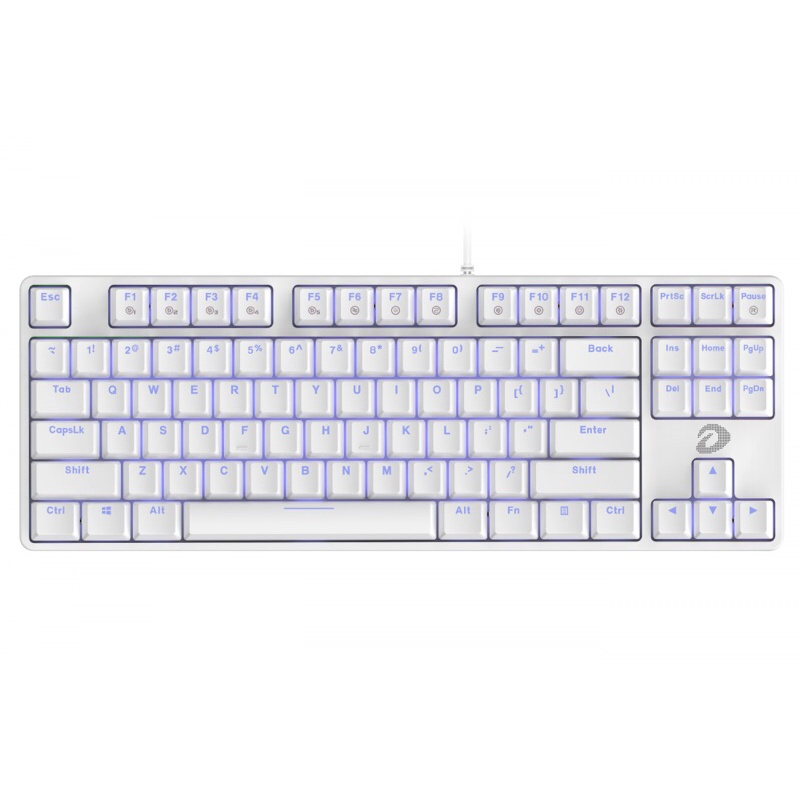 Bàn phím cơ Gaming DAREU EK87 WHITE (ICE-BLUE LED, Blue/ Brown/ Red D switch)