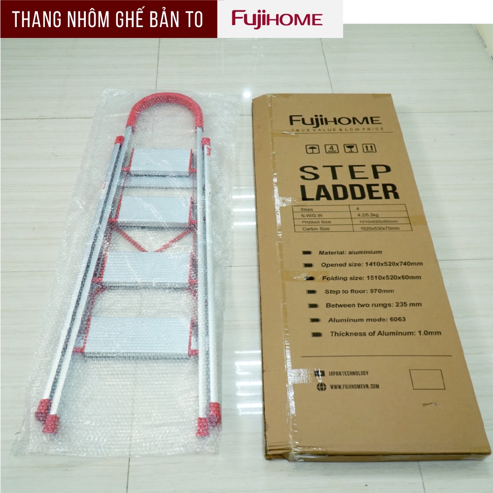 Thang ghế nhôm tay vịn chữ a bản to 3 - 4 - 5 bậc từ 1,2m - 1 - ảnh sản phẩm 7