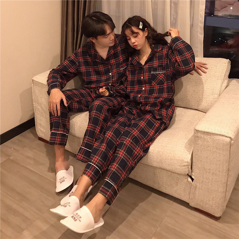 ( ORDER ) Bộ đồ ngủ pyjama đôi caro Ulzzang AK1253