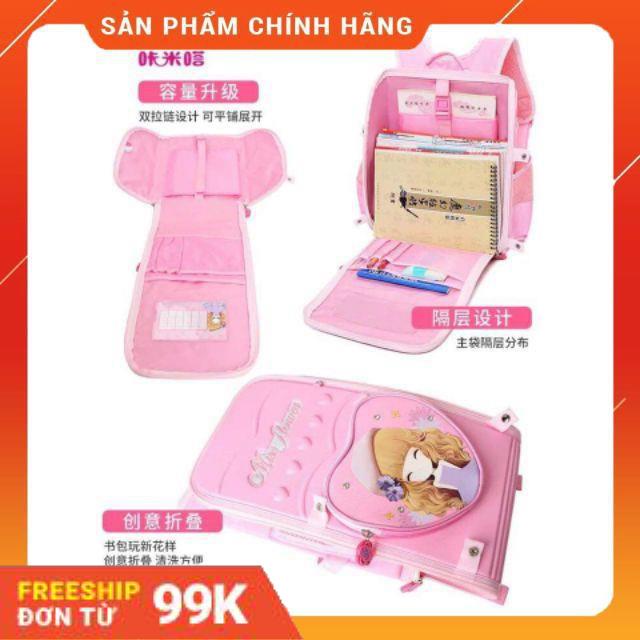 [Giảm 50%]  Cặp/ balo đựng sách vở chống gù cho bé gái hình công chúa chống gù lưng cao cấp