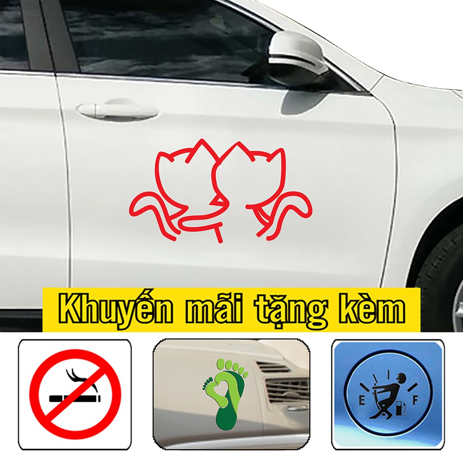[Sale]-Sticker, decal trang trí xe icon thỏ hài hước