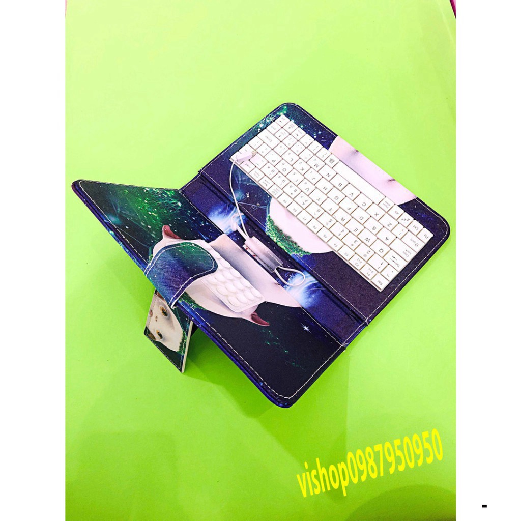 Bao da kèm bàn phím 7-8inch có giá đỡ hình CỦ CẢI