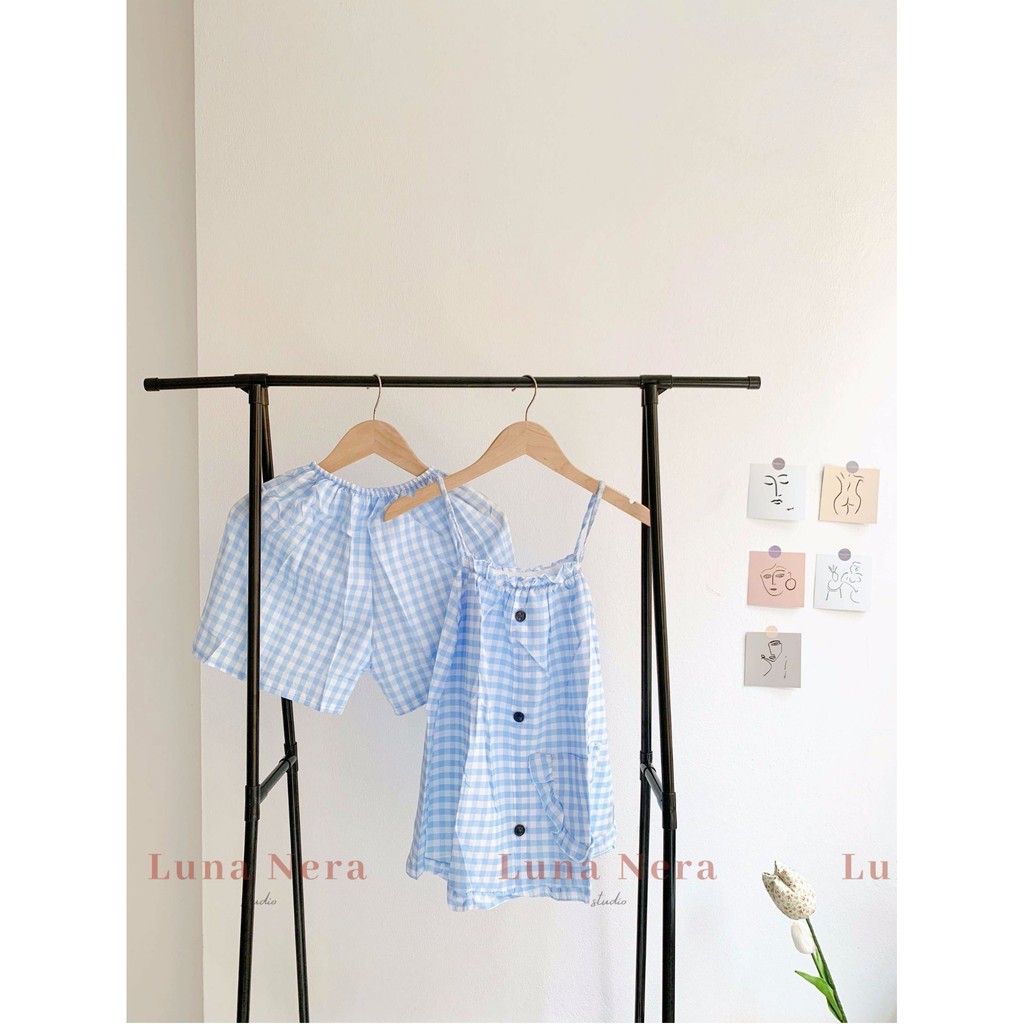 [TẶNG GƯƠNG CẦM TAY] Set đồ ngủ 2 dây áo viền bèo có túi | Ảnh thật 100% ♡ | BigBuy360 - bigbuy360.vn