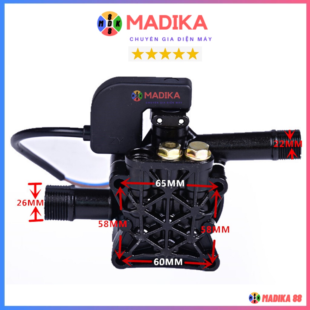 Bộ đầu bơm máy rửa xe áp lực có kèm rơ le điện - máy rửa xịt xe gia đình