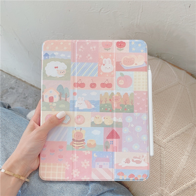 Ốp máy tính bảng có ngăn đựng bút dễ thương cho iPad AIR 3 10.9 10.5 Pro 2020 11 inch 2019 iPad 2018 Air2 9.7 Mini5