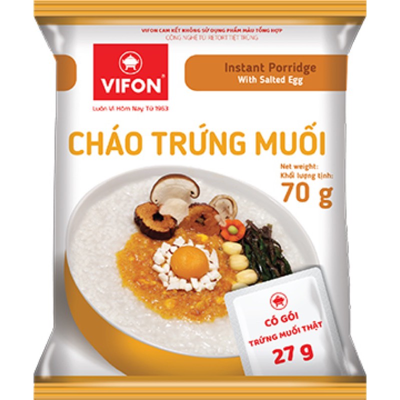 CHÁO THỊT GÀ/ CHÁO SƯỜN VIFON 70G CÓ GÓI THỊT