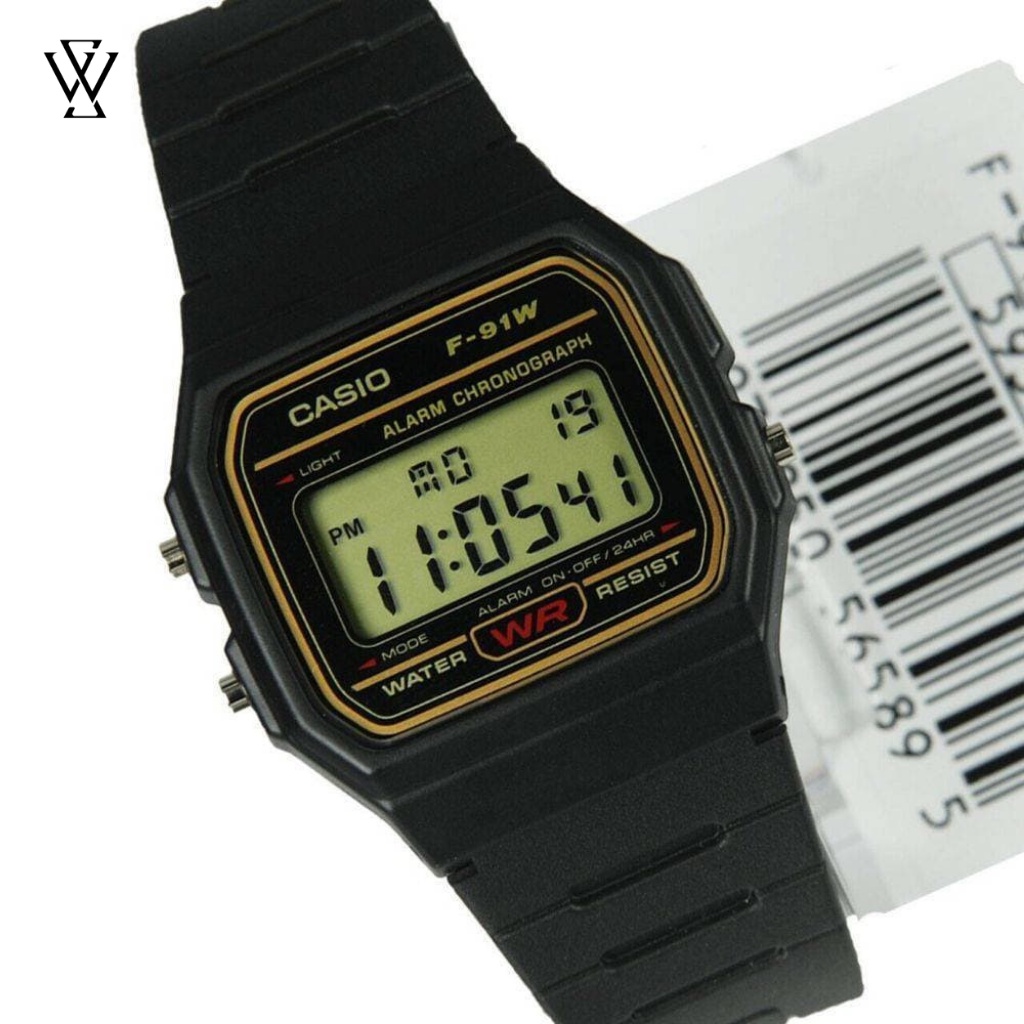 Đồng Hồ Điện Tử Nam Casio WATCHSTORE F-91WG-9SDF Thiết Kế Mặt Kính 35mm, Dây Cao Su Và Vỏ Nhựa Chắc Chắn