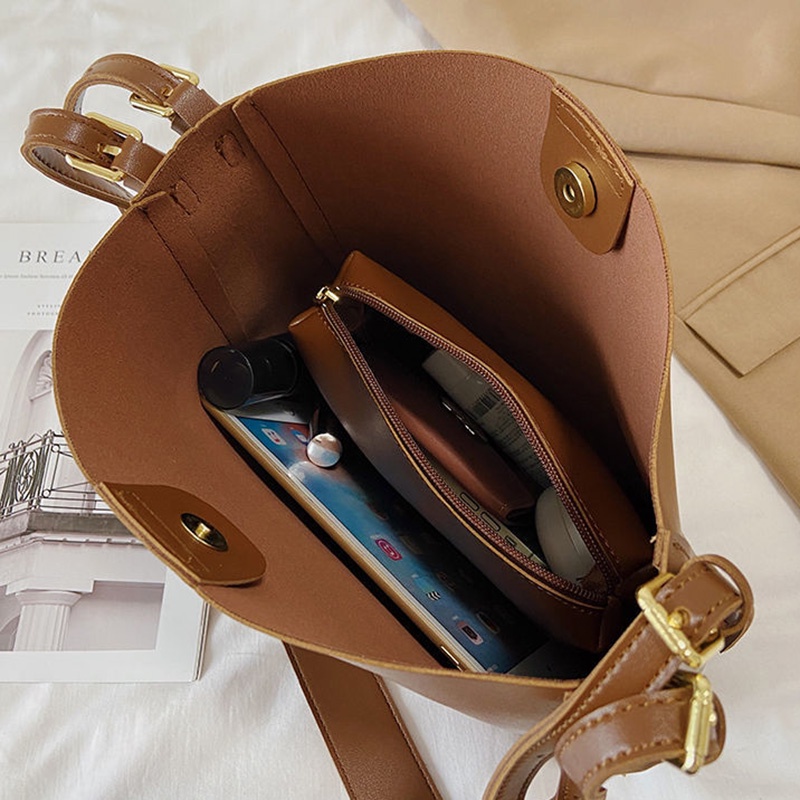 Túi đeo chéo màu trơn đơn giản thời trang cao cấp