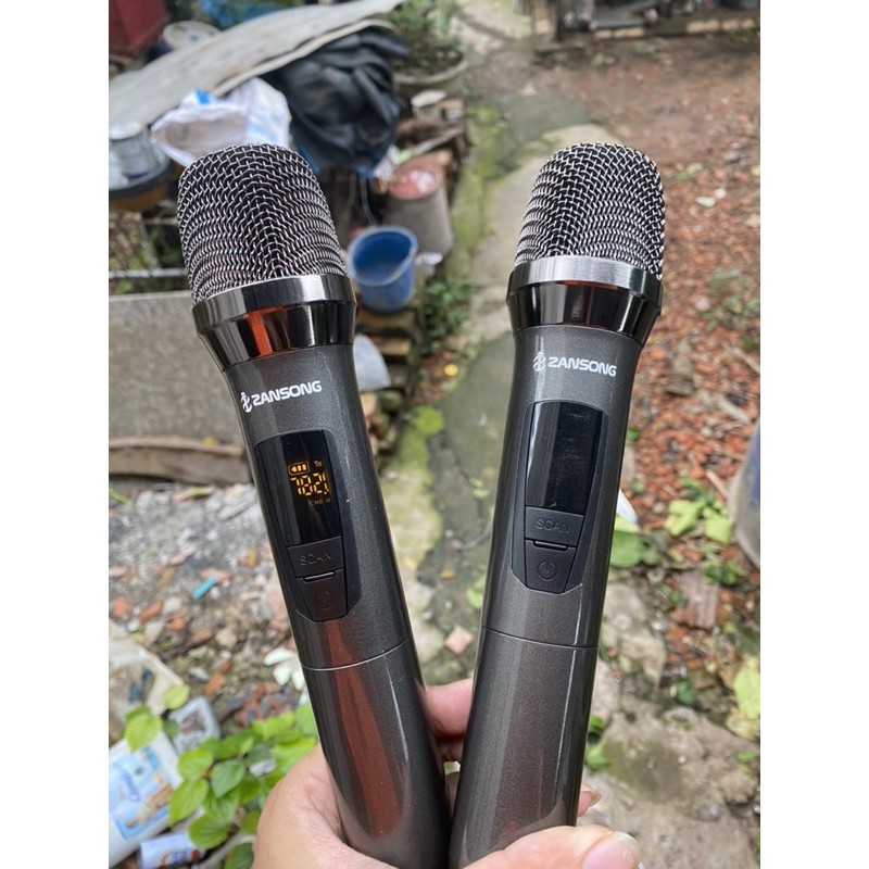 Bộ Micro Không Dây Đa Chức Năng ZANSONG V28 Mic Cầm Tay Nhỏ Gọn Thiết Kế Sang Trọng Chống Hú Tốt . Độ Nhạy Mic Cực Cao