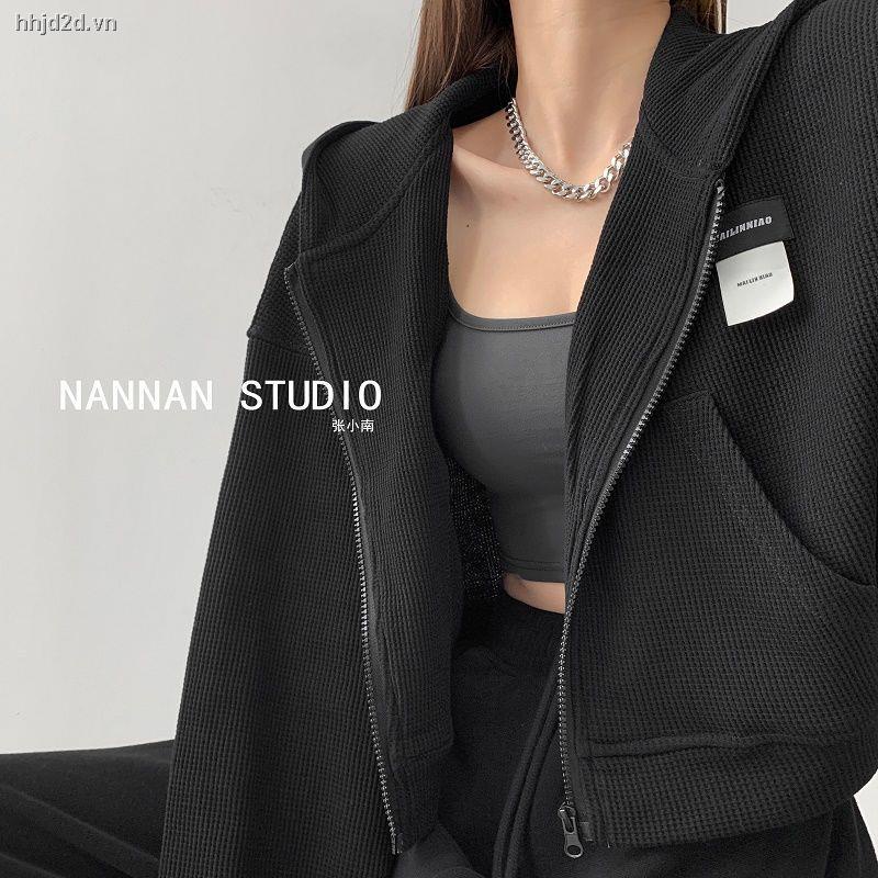 Áo khoác tay dài có mũ phong cách Hàn Quốc thời trang cho nữ