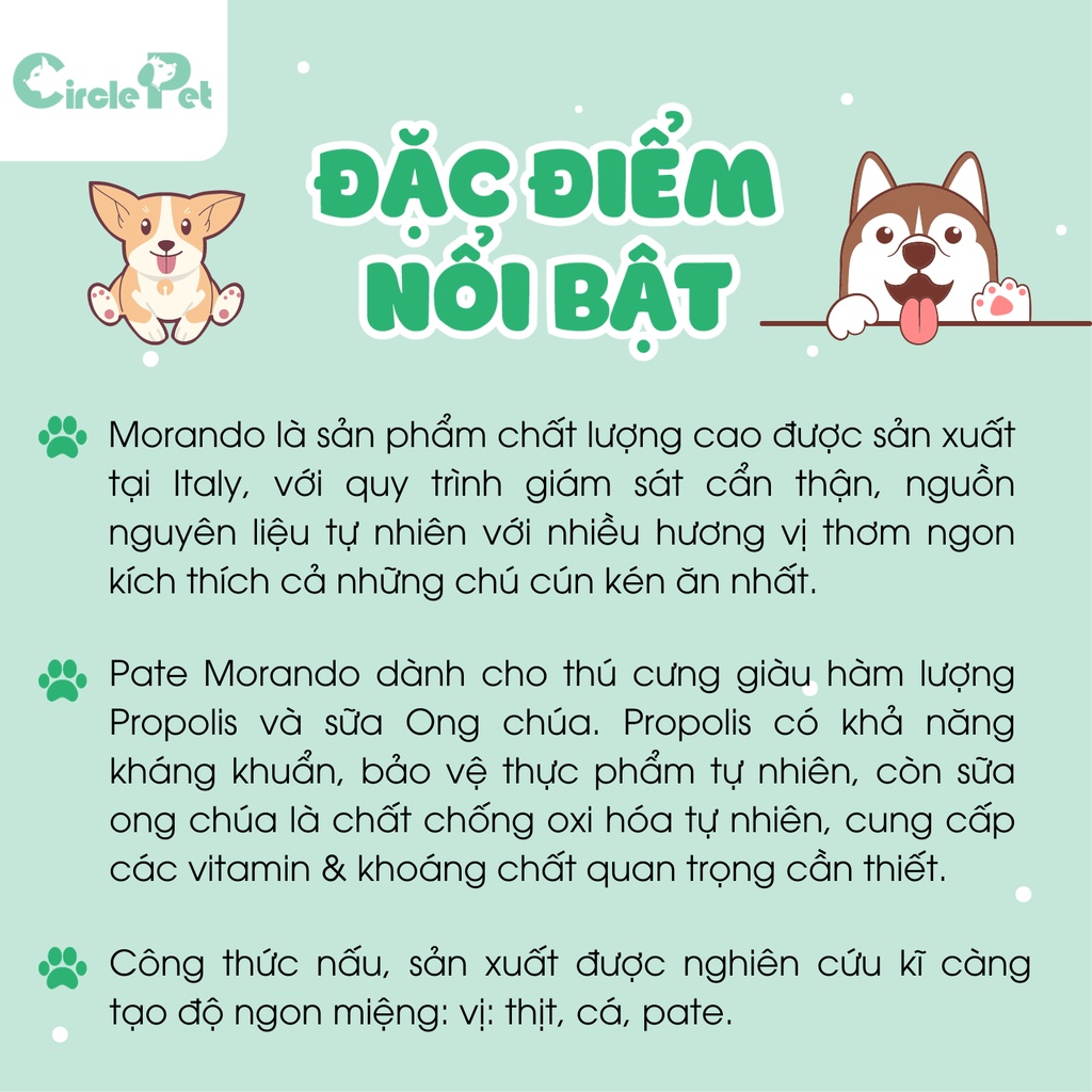 Pate Cho Chó Morando Miglior Cane Có 4 Vị Đầy Đủ Thành Phần Dinh Dưỡng Hộp 400gr - Circle Pet