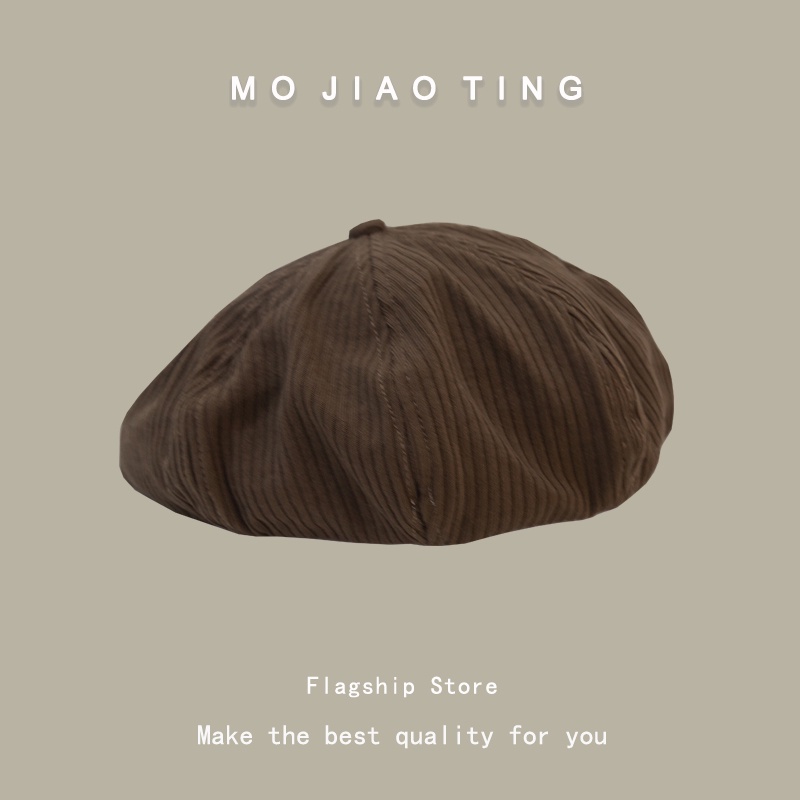 Mũ beret mỏng màu đen trơn thời trang xuân hè cho nữ