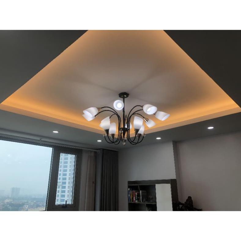 *Bảo hành 12 tháng*Đèn Chùm Phân Tử Ondric 10 bóng - Decor lighting, chùm ý 10 bóng dạng phân tử trang trí phòng khách