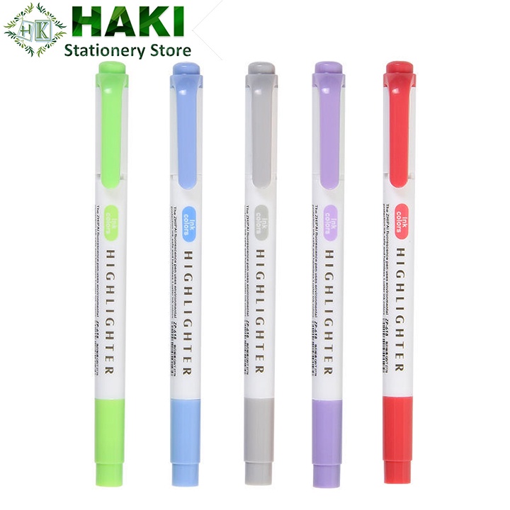 Bút highlight pastel đánh dấu 2 đầu HAKI, bút dạ quang nhớ dòng ZHIPAI marker bullet journal dễ thương B52