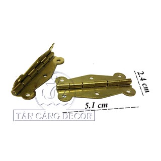2 bản lề 10 mạ đồng màu vàng kim - kt: 5.1 cm