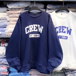 Áo sweater tay dài chữ crew