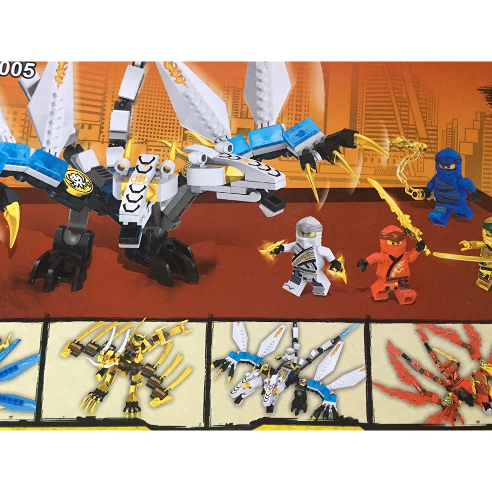 Lắp ráp xếp hình Lego Ninjago 536 : chiến cơ của các ninja (4in1)