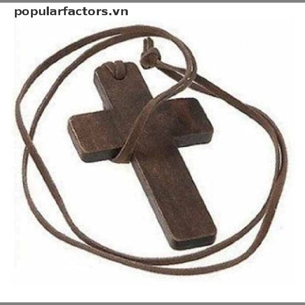 [Phổ Biến] Vòng Cổ Da Mặt Thánh Giá Gỗ Cổ Điển