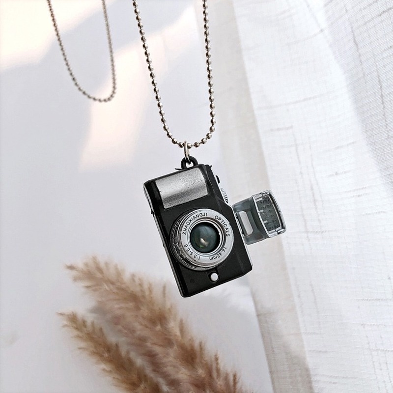 [Amazinglife] Vòng Cổ Dây Xích Dài Mặt Hình Máy Ảnh Đèn Flash Nhỏ Cổ Điển Punk Phát Sáng Quyến Rũ Cho Nữ