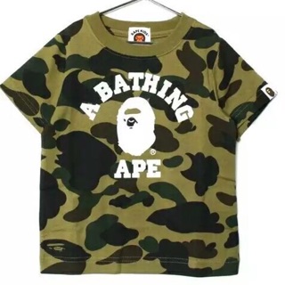 Áo phông rằn ri BAPE apehead đầu khỉ xanh rêu