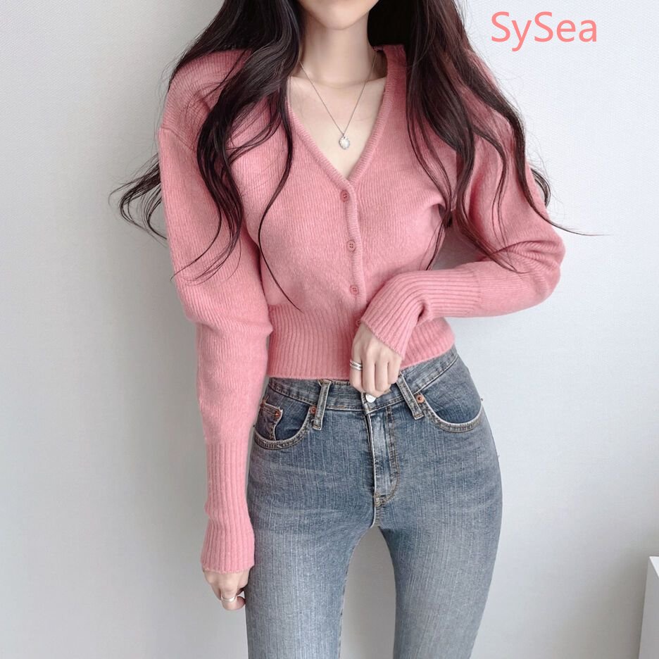 Áo Cardigan Dệt Kim Màu Trơn Thời Trang Mùa Thu Cho Nữ