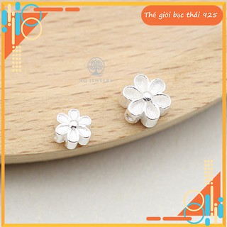 [Charm bạc cao cấp] Charm bạc hoa anh đào, charm hoa xỏ ngang phối vòng tay