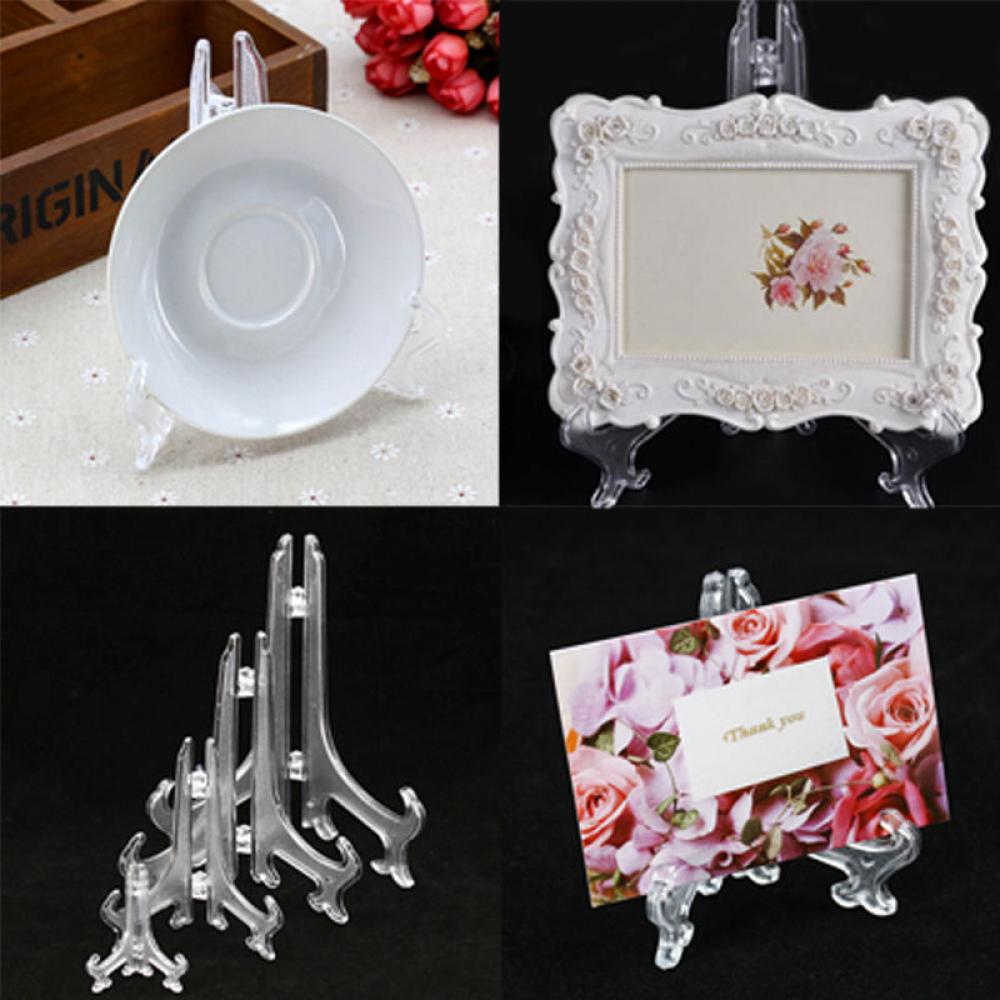 ❀SIMPLE❀ Fashion Picture Display Arts Plastic Photo Frame Stand Transparent Easel Home Case Holders